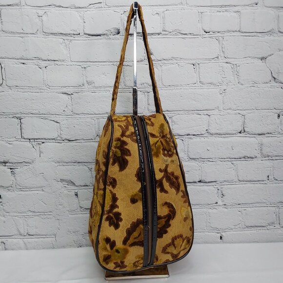 VINTAGE TAPESTRY FLUR PAISLEY BAG FULL-ZIP TOP-HANDLE PURSE - Picture 14 of 15
